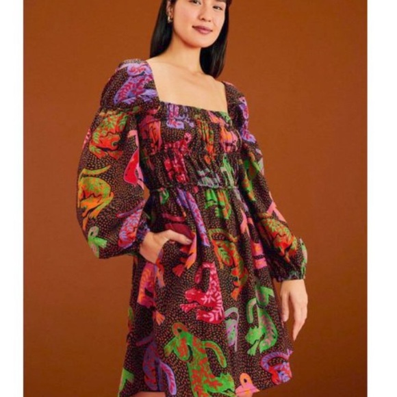 NWT Farm Rio Wild Leopards Dress XS - Picture 3 of 9